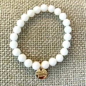 Faith Over Fear White Gemstone Bracelet
